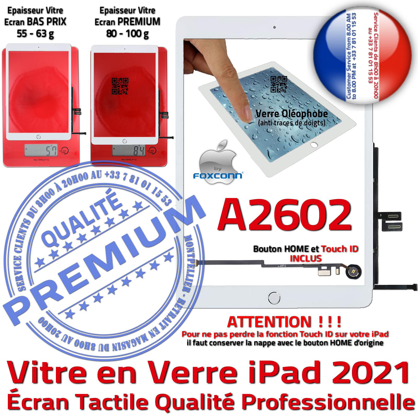 Verre Trempé iPad 2021 10.2 inch Vitre Ecran Film Protection