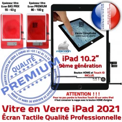 Verre Remplacement Tactile PREMIUM Fixation A2602 Vitre 2021 Ecran N Bouton A2605 Adhésif iPad HOME Precollé Qualité Caméra A2604 Noir A2603 Oléophobe