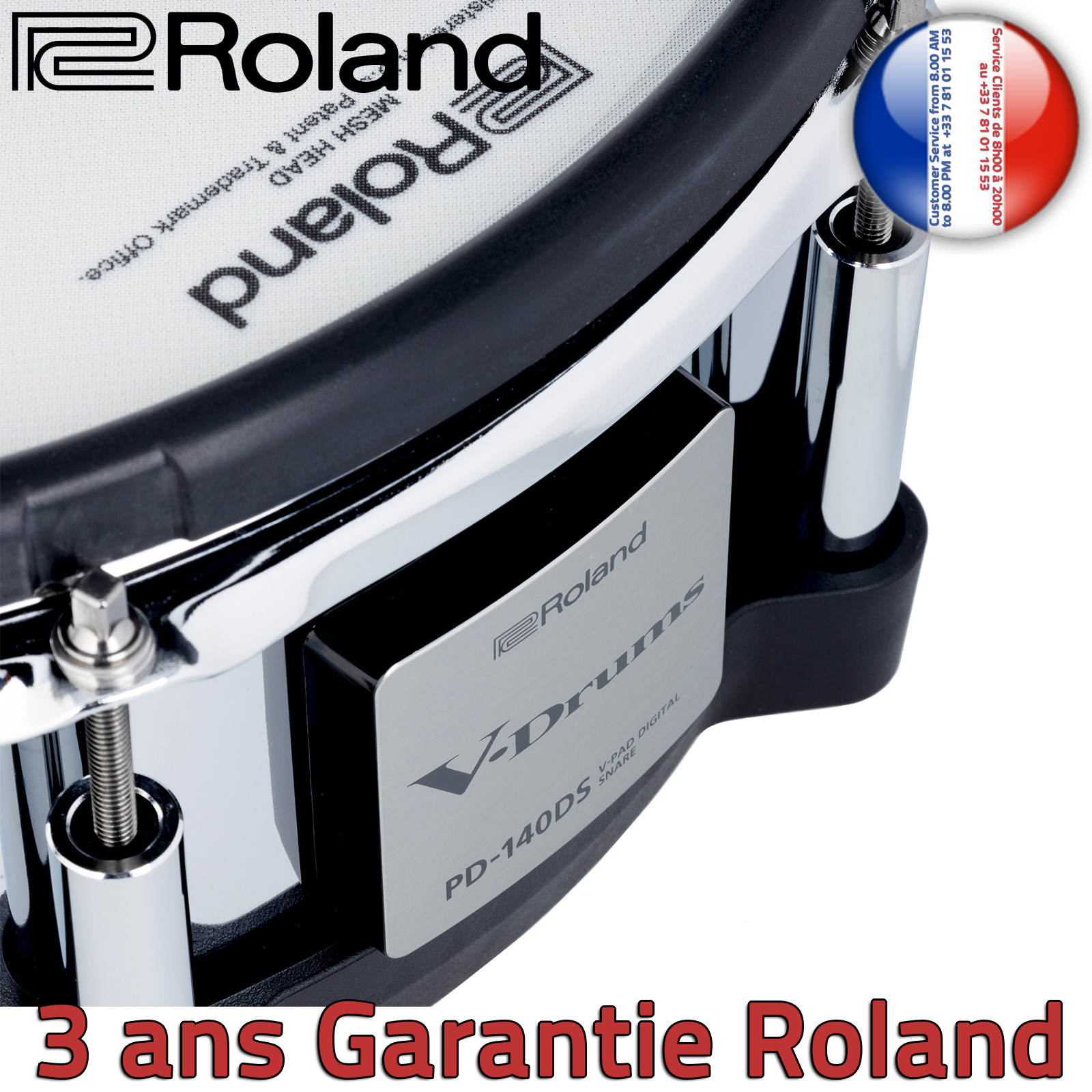 Snare Roland PD140DS V-Pad digital détection de position haute résolution