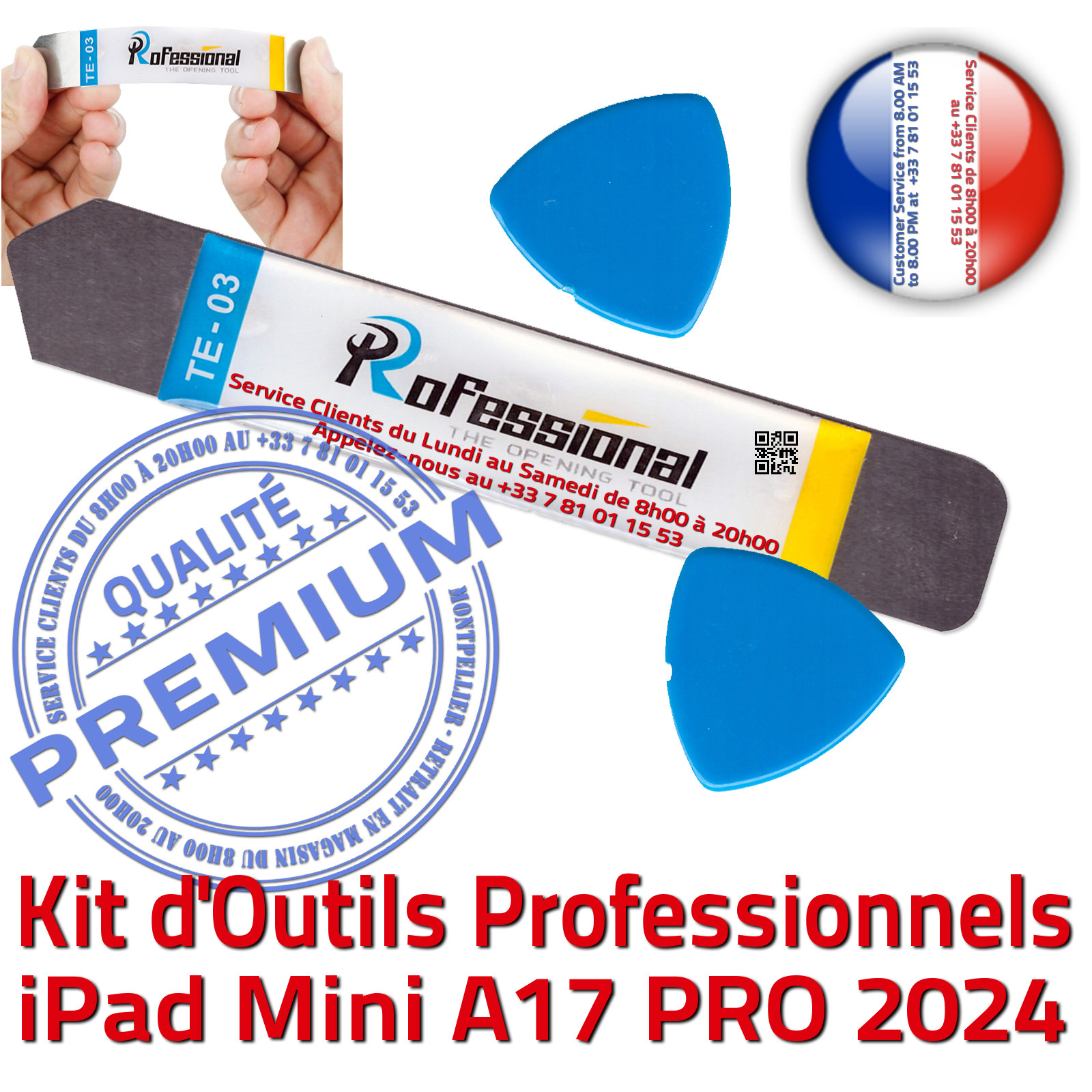 iLAME Démontage Remplacement Ecran Compatible KIT Outils Qualité Professionnelle Réparation Vitre Tactile iPad Mini A17 Pro 2024