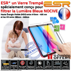 Bleue Verre Protection ESR Vitre AIR Film A2903 Chocs Apple Trempé Protecteur Ecran Lumière Incassable iPad Anti-Rayures Filtre