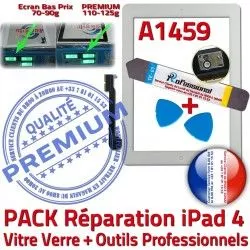 KIT Precollé Oléophobe Bouton Blanche Verre HOME A1459 Vitre Démontage PREMIUM Réparation Outils Qualité B iPad4 PACK Adhésif Tactile iPad 4