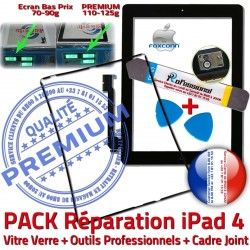 Cadre Precollé Réparation PACK Adhésif Outils Tactile Noire iPad Chassis Tablette N Bouton iPad4 Vitre 4 HOME Verre iLAME PREMIUM Joint KIT Apple