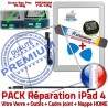 PACK iPad4 iLAME Joint Nappe B HOME Vitre Tactile Tablette Precollé Apple Adhésif Verre Bouton Cadre Réparation Outils PREMIUM Blanche