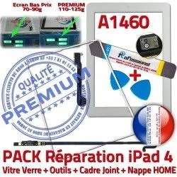 PREMIUM Réparation Adhésif A1460 Bouton Outils PACK iLAME Joint Nappe Tactile iPad4 Precollé B Vitre Blanche Apple Verre HOME Tablette