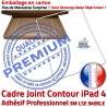 PACK A1460 iLAME Joint Nappe B HOME PREMIUM Apple Verre Precollé Bouton Outils Tablette Tactile Adhésif iPad4 Vitre Blanche Réparation