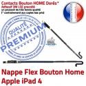 PACK iPad4 iLAME Joint Nappe B Tablette Verre Blanche Bouton Réparation PREMIUM HOME Vitre Cadre Apple Tactile Adhésif Outils Precollé