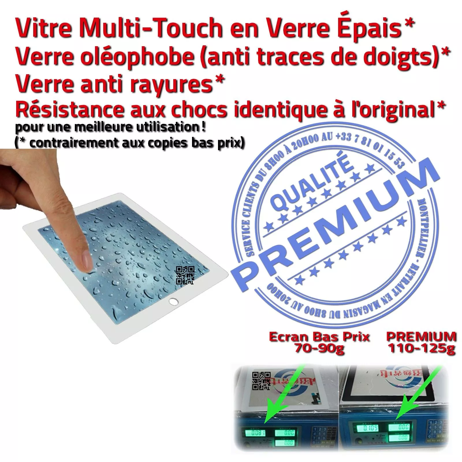 iPad3 A1416 Caméra Bouton Home Changement Écran Complet Blanc Installer Tablette iPad 3 Apple Retina Display PACK Réparation Remplacement Changer Vitre Tactile Blanche Verre Assemblée QUALITE PREMIUM KIT Démontage Installation Adhésif Prémonté Precollé