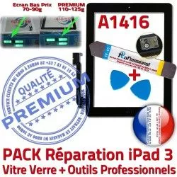 Qualité Verre N Oléophobe Noire Bouton iPad3 Démontage 3 iPad Vitre Outils A1416 KIT Tactile Réparation PACK PREMIUM Precollé HOME Adhésif