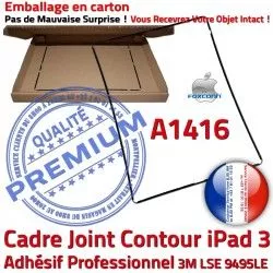 Autocollant Tactile Cadre Ecran Precollé Adhésif Réparation Contour Vitre Joint 3 Plastique Châssis Apple N Tablette A1416 Noir iPad