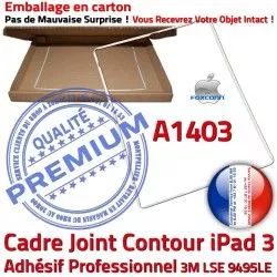 Cadre Contour B Adhésif Blanc Ecran Tablette Vitre Apple Réparation Châssis Plastique A1403 iPad 3 Tactile Joint Autocollant ABS