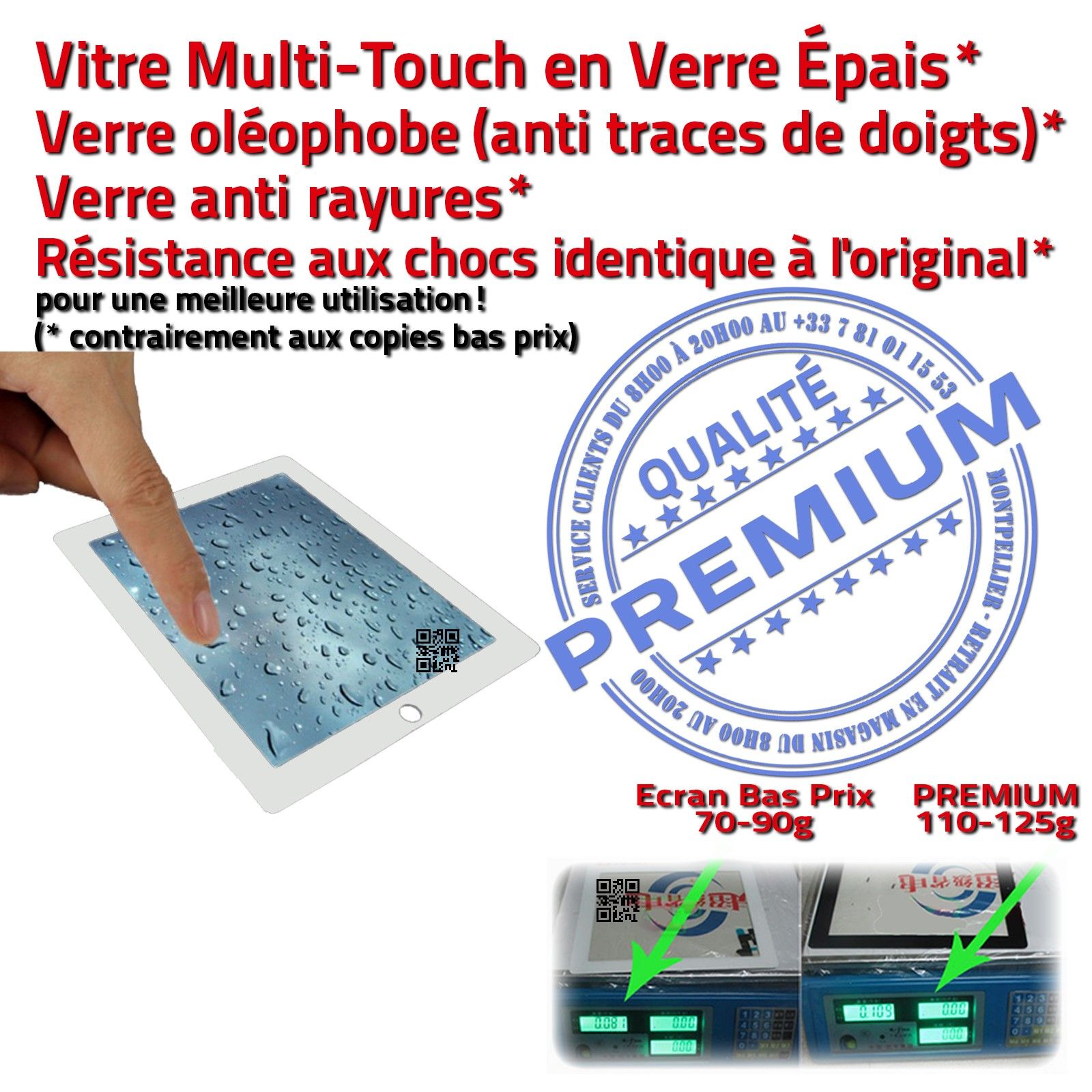 Changer Nappe Tactile Adhésif Frame KIT Outils iSesamo iLAME Outillage Contour Vitre Blanche Verre Qualité Remplacement PREMIUM iPad3 A1416 Tablette iPad 3 Apple Bouton Home Precollé Autocollant Ecran Blanc Joint Cadre Plastique PACK Réparation Remplacer 