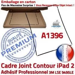 Cadre iPad Noir Tablette Apple Plastique N Châssis Autocollant Tactile Adhésif 2 Vitre Joint Contour A1396 Ecran Réparation Precollé