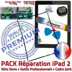 Cadre Precollé HOME Chassis PREMIUM PACK Outils Noire iPad2 iLAME Apple Vitre Réparation Tablette Bouton KIT Joint Adhésif Verre N Tactile iPad 2