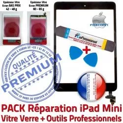 Qualité HOME Adhésif PREMIUM Démontage Tactile Mini PACK MINI1 Bouton Vitre Noir Nappe Noire Apple Outil Réparation Precollé KIT 1 Verre iPad Tablette