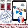 PACK Apple iPad Mini 1 Noir PREMIUM Nappe Tactile HOME Adhésif KIT Outil MINI1 Démontage Noire Tablette Precollé Réparation Bouton Qualité Vitre Verre