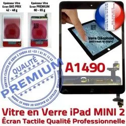 iPad Monté Adhésif Ecran Tablette Filtre Mini2 Oléophobe Caméra A1490 Verre Réparation Fixation Bouton Tactile Home Noir Vitre Nappe