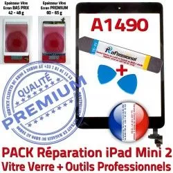 Réparation A1490 Precollé Tactile MINI Outils Apple Noire Adhésif PREMIUM Tablette Verre iPad Vitre KIT Bouton IC Qualité PACK HOME Noir Mini Nappe