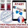 PACK Apple iPad Mini A1491 Noir Adhésif Bouton HOME KIT PREMIUM Verre Outils MINI IC Réparation Noire Tablette Vitre Tactile Precollé Qualité Nappe