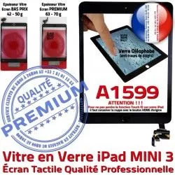 Bouton Fixation Tablette Vitre Tactile Mini3 iPad Caméra Verre Home Monté Oléophobe Nappe Noir Adhésif Ecran Réparation Filtre A1599