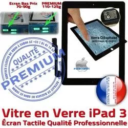 Precollé 3 Caméra A1430 Tactile iPad3 iPad Oléophobe Qualité Vitre Bouton Fixation Remplacement PREMIUM Adhésif HOME Ecran A1403 Apple PN Noir A1416 Verre Nappe