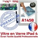 iPad4 Apple A1458 Blanc Fixation Oléophobe Adhésif PREMIUM Verre Precollé Caméra Ecran Vitre 4 Bouton Tactile HOME Qualité Remplacement iPad