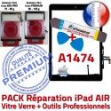 PACK iPad AIR A1474 N Adhésif Réparation PREMIUM Démontage Precollé Oléophobe Bouton Outils KIT HOME Noire Tactile Verre Vitre Qualité