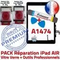 PACK iPad AIR A1474 N Adhésif Réparation PREMIUM Démontage Precollé Oléophobe Bouton Outils KIT HOME Noire Tactile Verre Vitre Qualité