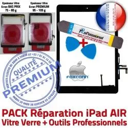 Qualité PACK Noire N Adhésif Oléophobe Démontage Bouton Precollé Réparation Vitre Outil HOME 5 AIR Verre PREMIUM KIT Nappe Tactile iPad