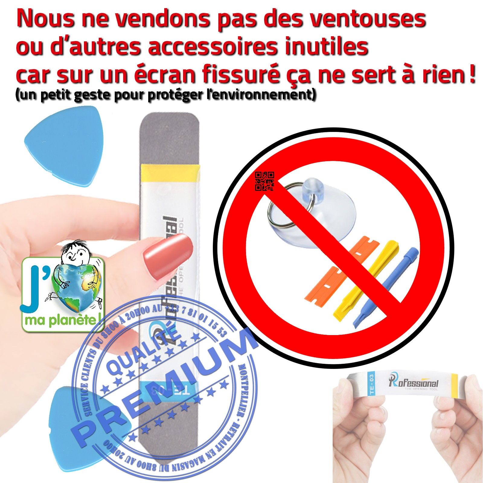 KIT Réparation iPad AIR A1474 Vitre Tactile Noire PREMIUM Qualité Verre Oléophobe Adhésif Precollé Bouton HOME Outils Démontage