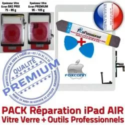 PACK Tablette iPad Qualité Réparation A1474 KIT HOME Precollé PREMIUM Blanche B AIR Bouton Verre Démontage Outil Vitre A1476 A1475 Nappe Tactile Adhésif