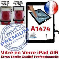Nappe AIR Réparation Verre Vitre Noir Qualité iPad Oléophobe Monté Adhésif Tablette Caméra Ecran HOME A1474 Tactile Fixation IC