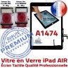 iPad AIR A1474 Noir HOME Oléophobe IC Fixation Tactile Monté Nappe Adhésif Ecran Verre Qualité Tablette Vitre Réparation Caméra