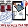 iPad AIR iPad5 Noir Verre Oléophobe Tablette Monté Adhésif Ecran Qualité Vitre HOME 5 Réparation Tactile Bouton Fixation Nappe Caméra