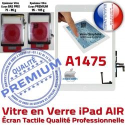 Fixation A1475 Ecran HOME iPad Oléophobe Monté Vitre Caméra IC Nappe Blanc Verre Tablette Qualité Tactile Adhésif Réparation AIR
