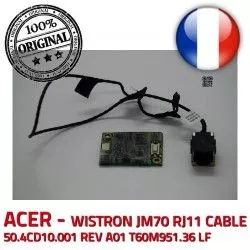 ASPIRE Modem ACER RJ11 50.4CD10.001 56K JM70 CABLE ORIGINAL Board T60M951 LF Acer WISTRON T60M951.36