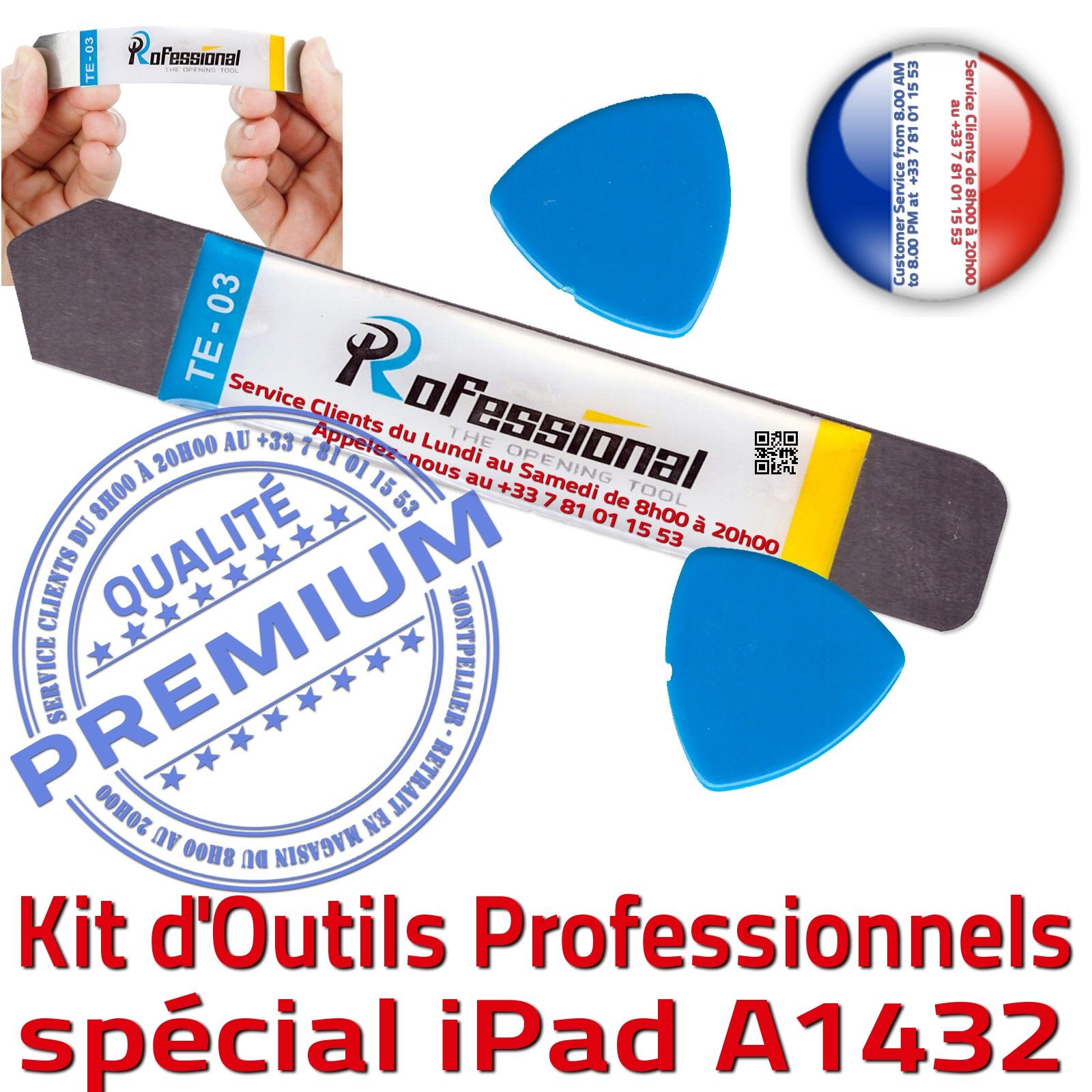 KIT Outils Qualité Professionnelle Réparation Vitre Tactile iPad A1432 iLAME Démontage Remplacement Ecran Compatible PRO