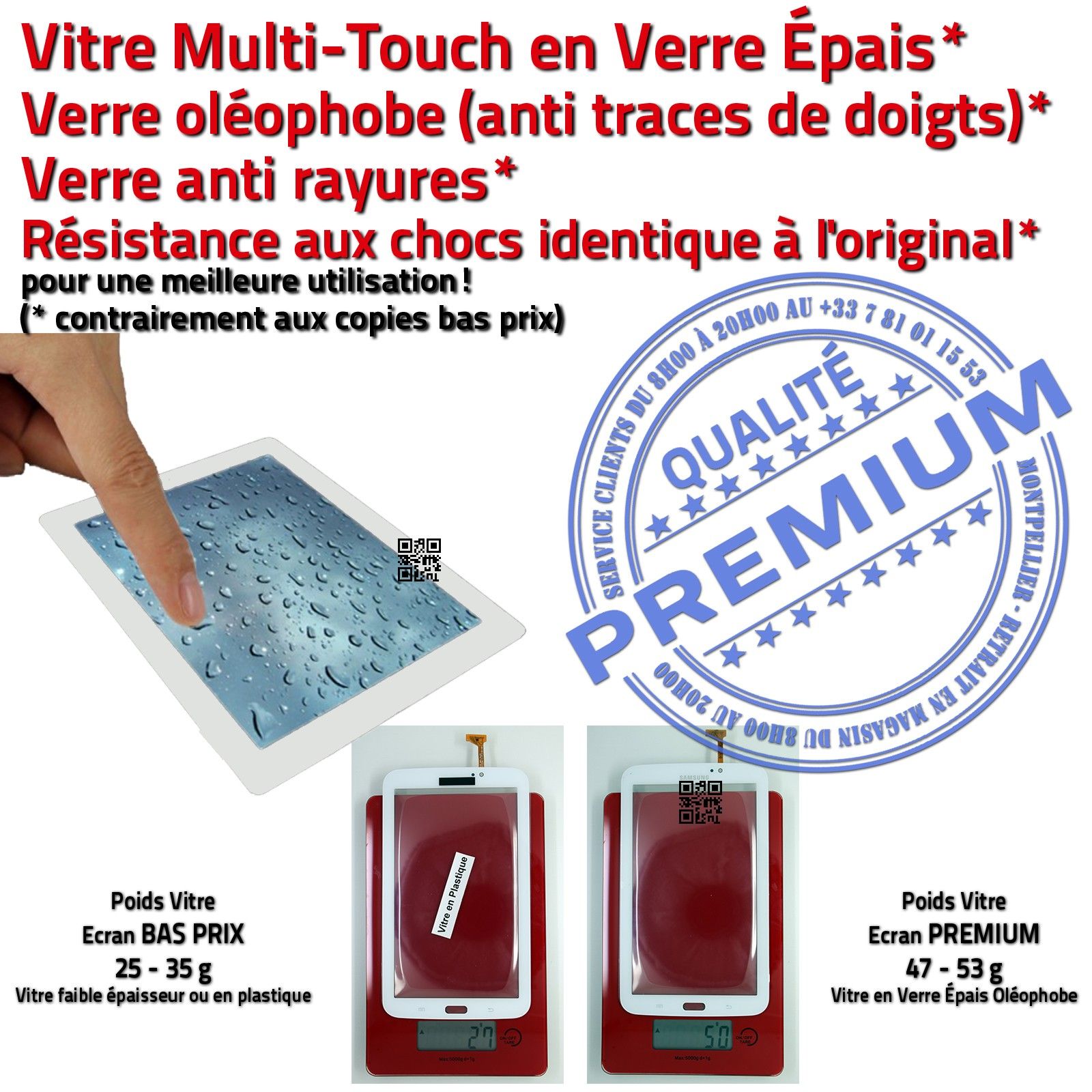 TAB3 210 SM-T210 Samsung Qualité PREMIUM Réparation Remplacement Changer Vitre Tactile Blanche Verre Assemblée Changement Écran Complet Blanc Installer Tablette TAB 3 Galaxy T210 SM-210 PACK Démontage Installation Protection Film Adhésif Prémonté Precollé