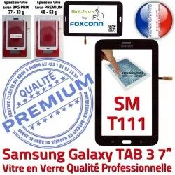 LCD T111 Tactile Supérieure Ecran Adhésif Vitre TAB3 LITE SM Qualité Noire Verre PREMIUM 7 en Samsung Prémonté Galaxy Noir SM-T111 Assemblée