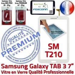 Blanche Prémonté TAB 7 B Adhésif LCD T210 Ecran Tactile SM-T210 Verre TAB3 Samsung en 3 Supérieure SM Galaxy Vitre Assemblée Qualité PREMIUM