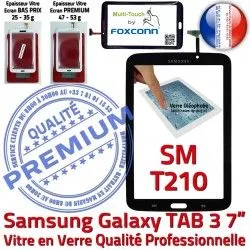 7 Tab3 Qualité Supérieure Tactile Noire PREMIUM en Vitre Assemblée N TAB3 Samsung Verre Prémonté Galaxy SM-T210 Adhésif LCD Ecran