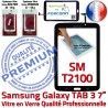 Samsung Galaxy SM-T2100 Tab3 N LCD Qualité Assemblée en Vitre Noire TAB3 7 Tactile Adhésif Ecran Supérieure Prémonté PREMIUM Verre