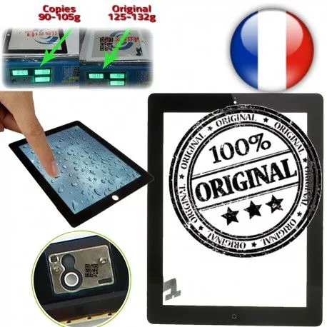 iPad2 Apple A1395 A1396 A1397 P1 épais Vitres Tactiles iPad plus 2 Ecrans Originale Prémontés en Bouton Adhésif Home Oléophobe Multi-Touch Verre 10 Version