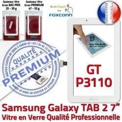 PREMIUM TAB2 Blanche Tactile GT Adhésif LCD GT-P3110 Prémonté inch Galaxy Qualité Samsung Supérieure Assemblée 7 Verre Ecran Vitre P3110 Blanc