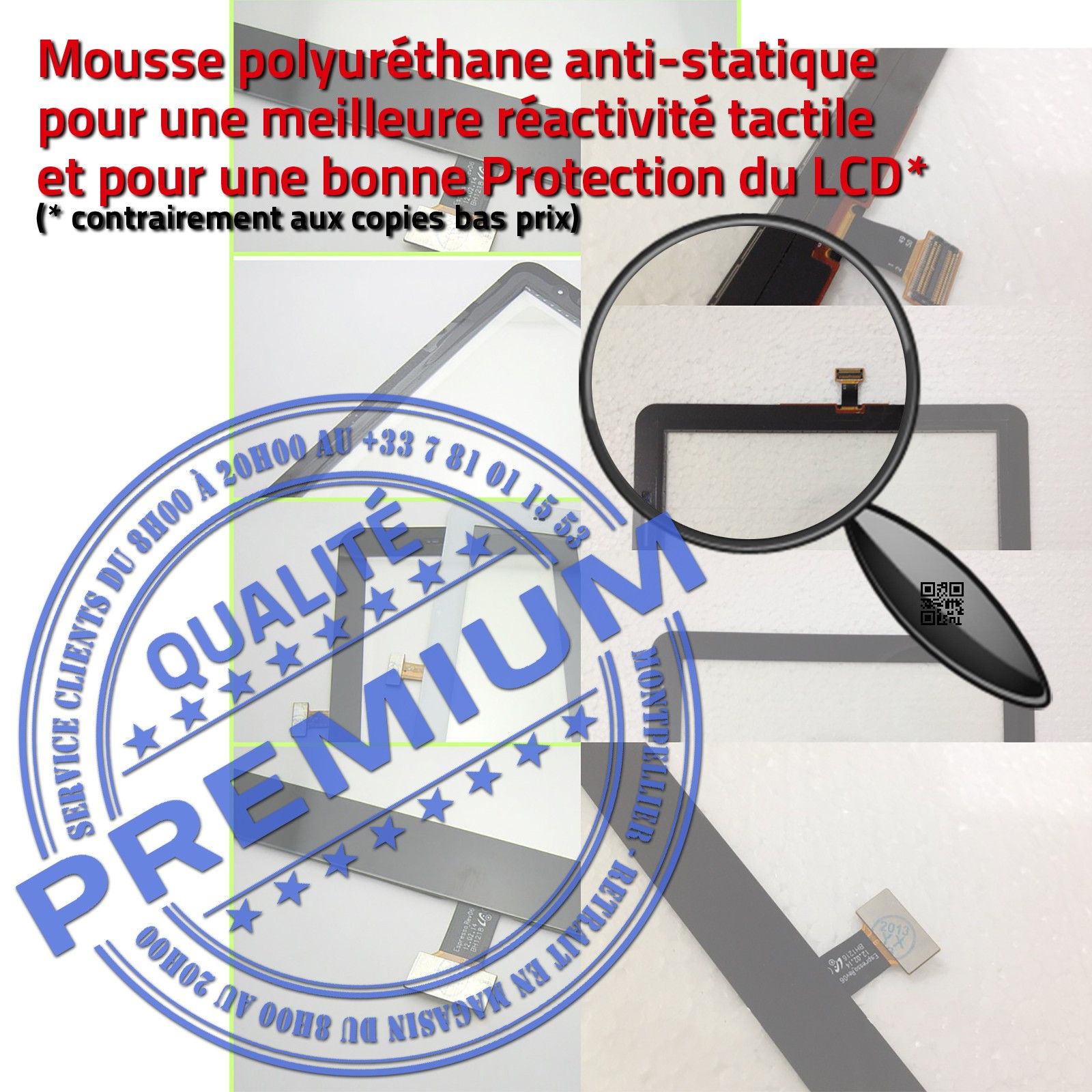 Samsung GT P3110 Galaxy TAB 2 Vitre Tactile Noire Verre Qualité Supérieure PREMIUM Assemblée Adhésif LCD 7 inch Ecran Prémonté