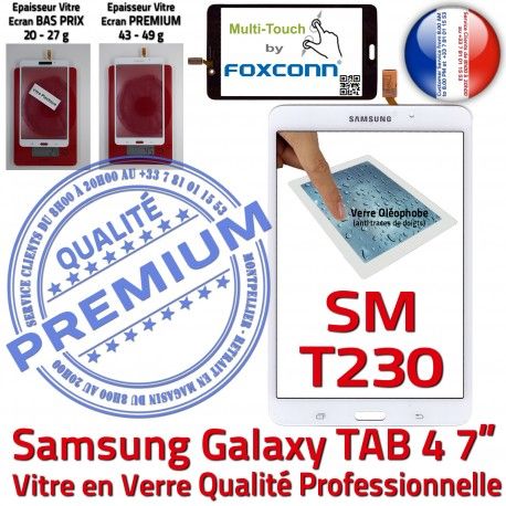 Samsung Galaxy TAB 4 SM-T230 B PREMIUM T230 Assemblée Supérieure 7 SM LCD Ecran Verre TAB4 inch Prémonté Blanche Vitre Tactile Adhésif Qualité