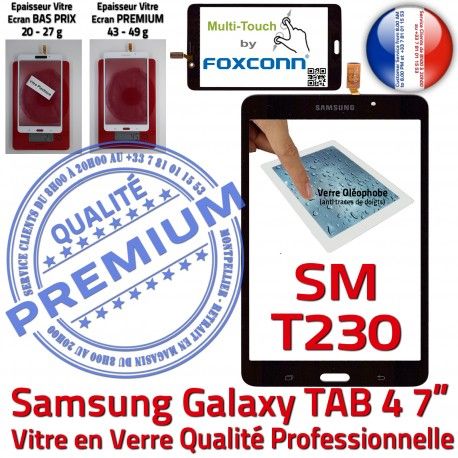 Samsung Galaxy SM-T230 TAB4 N Vitre Ecran Supérieure Qualité 7 Tactile Noire PREMIUM Prémonté Assemblée Adhésif inch LCD Verre