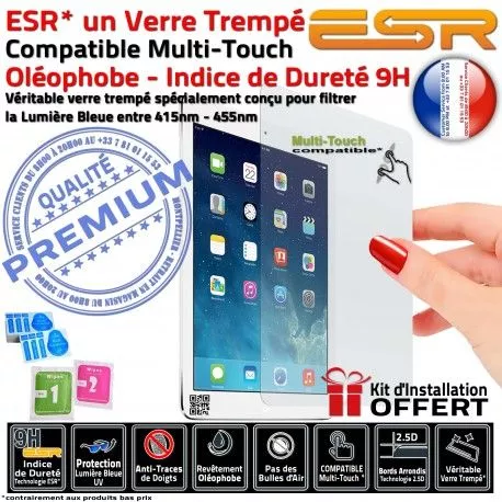 Verre Trempé Apple iPad 3 Bleue UV Multi-Touch Lumière Vitre Résistant Filtre Protection Anti-Rayures Chocs ESR Oléophobe Ecran