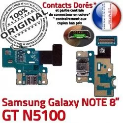 Réparation C ORIGINAL Chargeur Samsung NOTE Nappe OFFICIELLE Doré Connecteur GT-N5100 Micro de GT N5100 Charge Qualité USB Galaxy Contacts