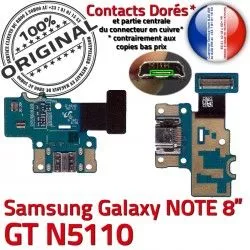 USB Connecteur Micro de Galaxy GT Charge NOTE OFFICIELLE Chargeur GT-N5110 Nappe Samsung N5110 Contact MicroUSB Doré Réparation ORIGINAL Qualité